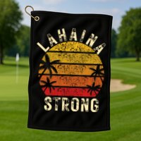 LAHAINA Strong Palm Trees Sunset Lahaina Hawaii Golf Towel