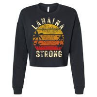 LAHAINA Strong Palm Trees Sunset Lahaina Hawaii Cropped Pullover Crew