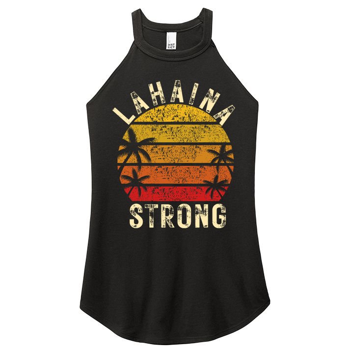 LAHAINA Strong Palm Trees Sunset Lahaina Hawaii Women's Perfect Tri Rocker Tank