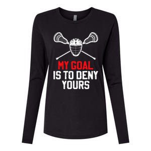 Lacrosse Sport Player Coach Funny Lacrosse Mom Dad Team Joke Womens Cotton Relaxed Long Sleeve T-Shirt