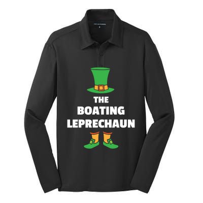 Leprechaun St Patricks Day Boating Gift Silk Touch Performance Long Sleeve Polo