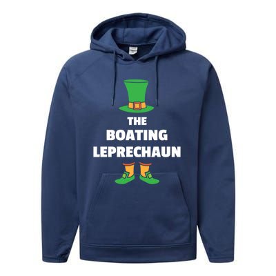 Leprechaun St Patricks Day Boating Gift Performance Fleece Hoodie