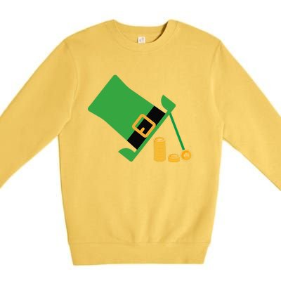 Leprechaunrap St Patricks Day Funny Irish March 17 Premium Crewneck Sweatshirt