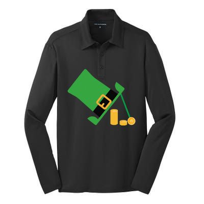 Leprechaunrap St Patricks Day Funny Irish March 17 Silk Touch Performance Long Sleeve Polo