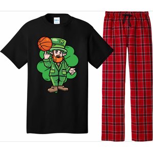 Leprechaun St Patricks Day Cool Basketball Clover Irish Gift Cute Gift Pajama Set