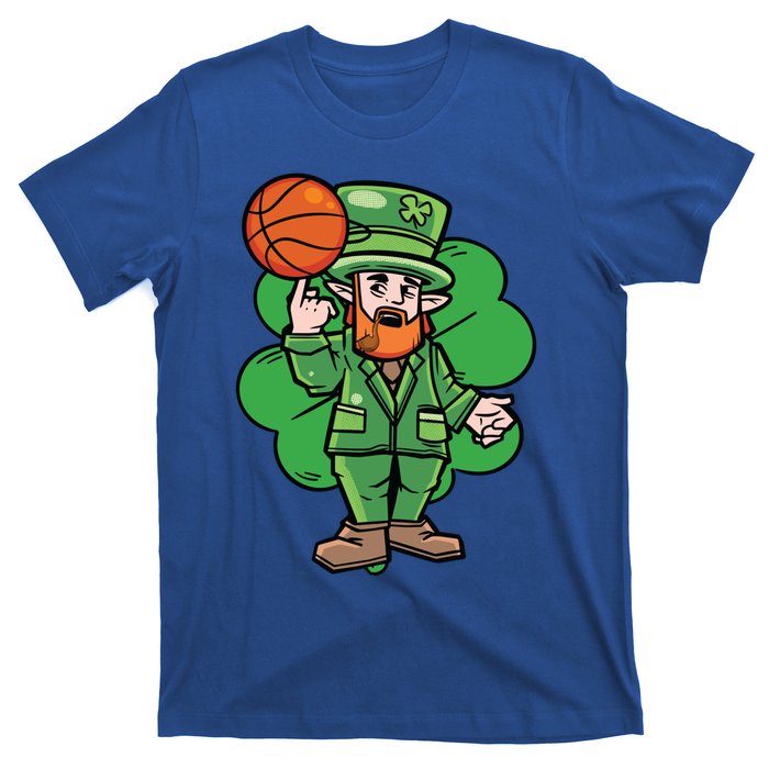 Leprechaun St Patricks Day Cool Basketball Clover Irish Gift Cute Gift T-Shirt