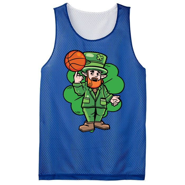 Leprechaun St Patricks Day Cool Basketball Clover Irish Gift Cute Gift Mesh Reversible Basketball Jersey Tank