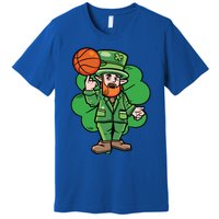 Leprechaun St Patricks Day Cool Basketball Clover Irish Gift Cute Gift Premium T-Shirt