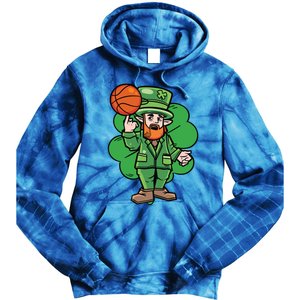 Leprechaun St Patricks Day Cool Basketball Clover Irish Gift Cute Gift Tie Dye Hoodie