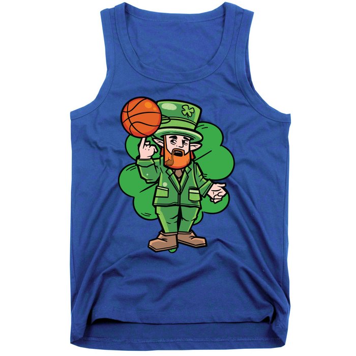 Leprechaun St Patricks Day Cool Basketball Clover Irish Gift Cute Gift Tank Top