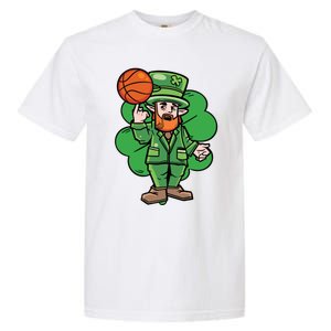 Leprechaun St Patricks Day Cool Basketball Clover Irish Gift Cute Gift Garment-Dyed Heavyweight T-Shirt