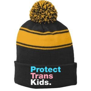 Lgbt Support Protect Lgbt Pride Stripe Pom Pom Beanie