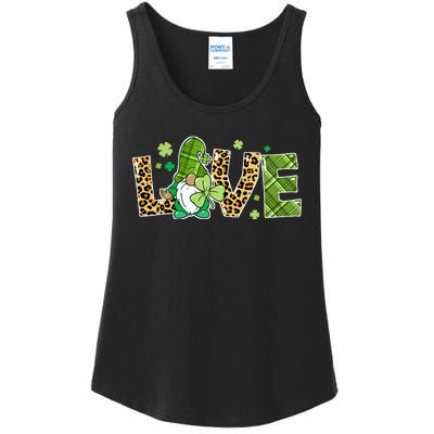 Love St Patricks Day Gnomes Shamrock Ladies Essential Tank