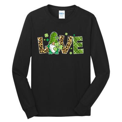 Love St Patricks Day Gnomes Shamrock Tall Long Sleeve T-Shirt