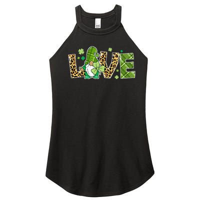 Love St Patricks Day Gnomes Shamrock Women’s Perfect Tri Rocker Tank