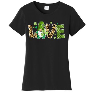 Love St Patricks Day Gnomes Shamrock Women's T-Shirt