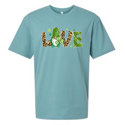 Love St Patricks Day Gnomes Shamrock Sueded Cloud Jersey T-Shirt