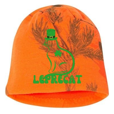 Leprecat St. Patrick’s Day Irish Shamrock Kati - Camo Knit Beanie