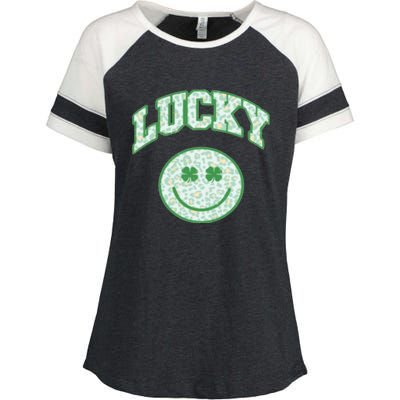 Lucky St Patricks Day Funny St Patricks Day Enza Ladies Jersey Colorblock Tee