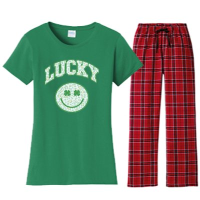 Lucky St Patricks Day Funny St Patricks Day Women's Flannel Pajama Set