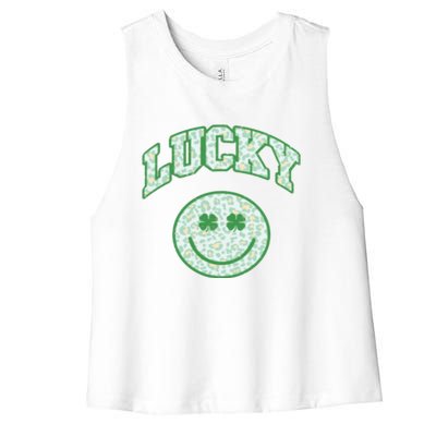 Lucky St Patricks Day Funny St Patricks Day Women's Racerback Cropped Tank