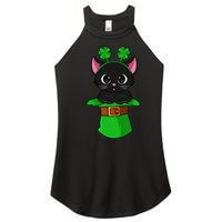 Lepurrchaun St. Patrick's Day Cat Leprechaun Shamrock Women's Perfect Tri Rocker Tank