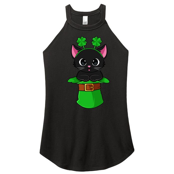 Lepurrchaun St. Patrick's Day Cat Leprechaun Shamrock Women's Perfect Tri Rocker Tank