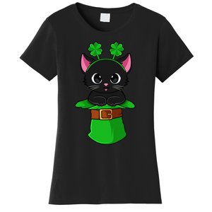 Lepurrchaun St. Patrick's Day Cat Leprechaun Shamrock Women's T-Shirt