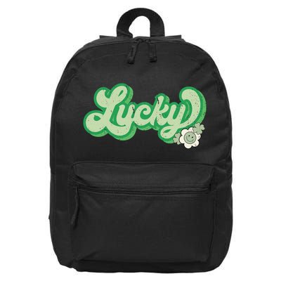 Lucky St PatrickS Day Retro Vintage 16 in Basic Backpack