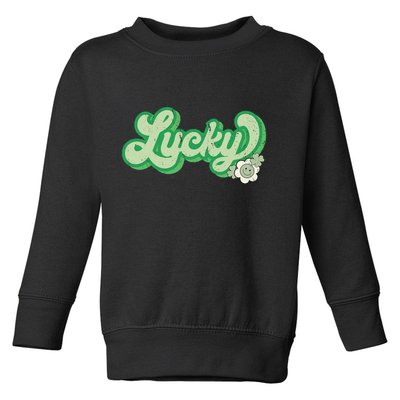 Lucky St PatrickS Day Retro Vintage Toddler Sweatshirt