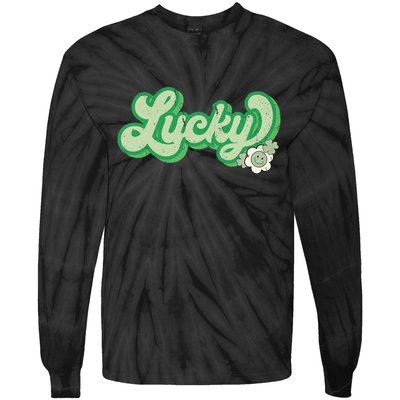 Lucky St PatrickS Day Retro Vintage Tie-Dye Long Sleeve Shirt