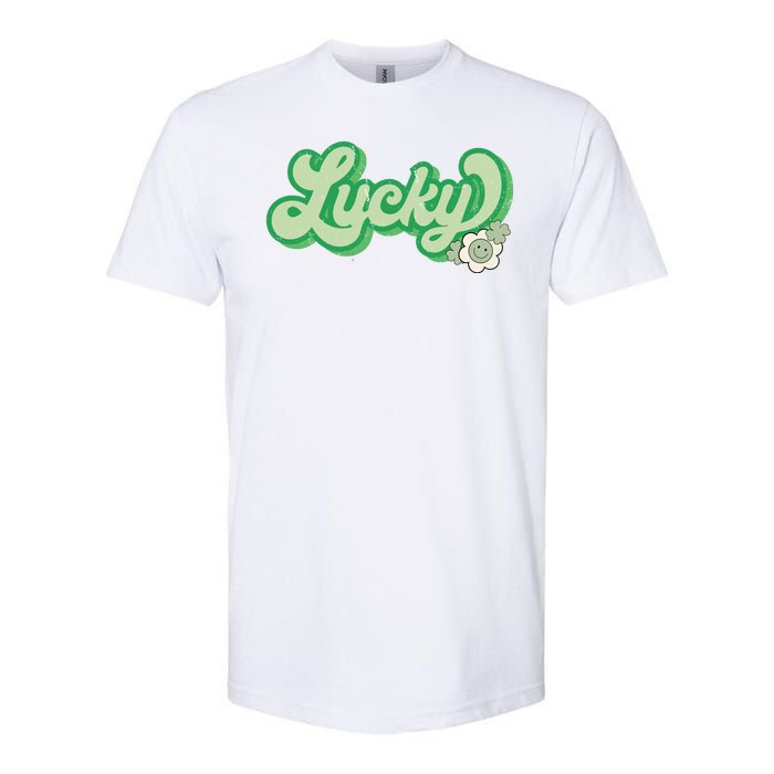 Lucky St PatrickS Day Retro Vintage Softstyle CVC T-Shirt