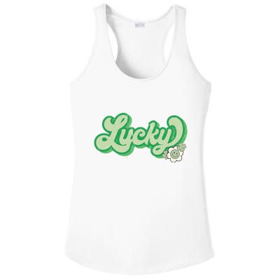 Lucky St PatrickS Day Retro Vintage Ladies PosiCharge Competitor Racerback Tank