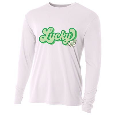 Lucky St PatrickS Day Retro Vintage Cooling Performance Long Sleeve Crew