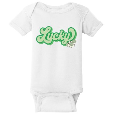 Lucky St PatrickS Day Retro Vintage Baby Bodysuit