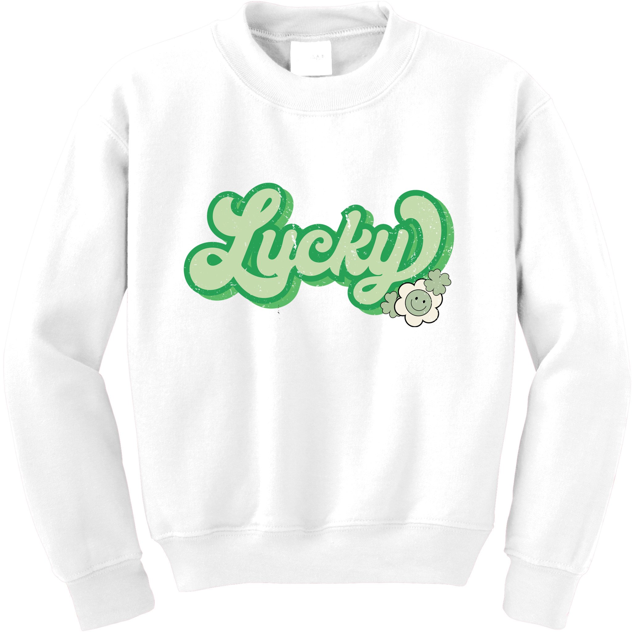 Lucky St PatrickS Day Retro Vintage Kids Sweatshirt