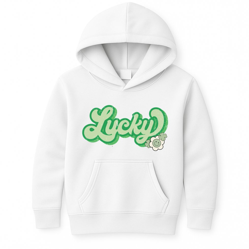 Lucky St PatrickS Day Retro Vintage Kids Hoodie