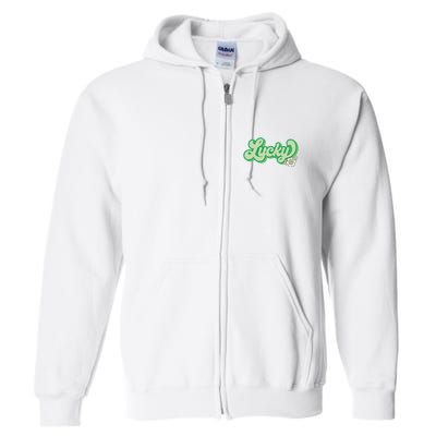 Lucky St PatrickS Day Retro Vintage Full Zip Hoodie