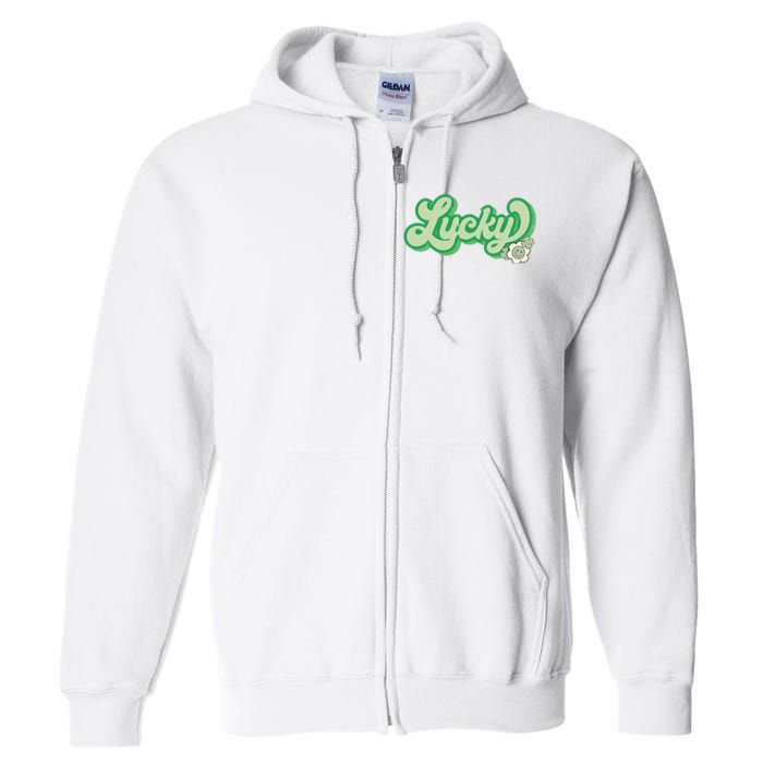 Lucky St PatrickS Day Retro Vintage Full Zip Hoodie