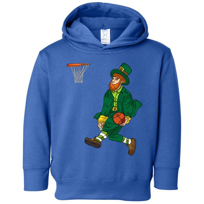 Leprechaun St Patricks Day Basketball Gift Toddler Hoodie