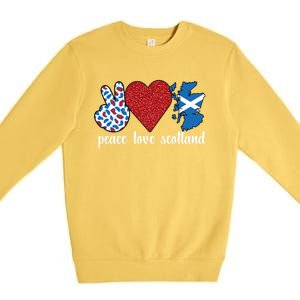 Love Scotland Proud Scottish Flag Scottish Roots Gift Premium Crewneck Sweatshirt