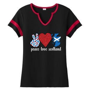 Love Scotland Proud Scottish Flag Scottish Roots Gift Ladies Halftime Notch Neck Tee