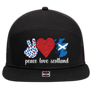 Love Scotland Proud Scottish Flag Scottish Roots Gift 7 Panel Mesh Trucker Snapback Hat