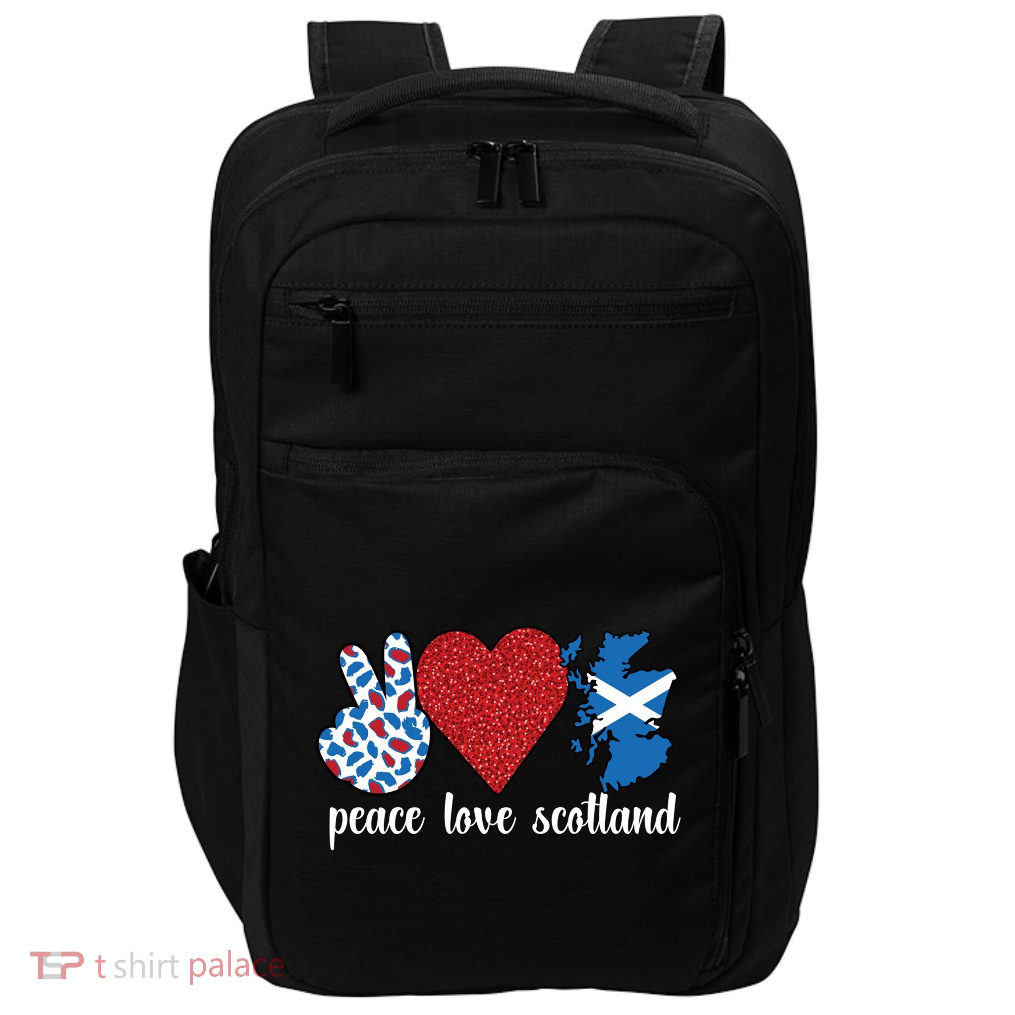 Love Scotland Proud Scottish Flag Scottish Roots Gift Impact Tech Backpack