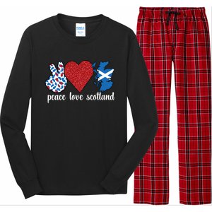 Love Scotland Proud Scottish Flag Scottish Roots Gift Long Sleeve Pajama Set