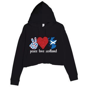 Love Scotland Proud Scottish Flag Scottish Roots Gift Crop Fleece Hoodie