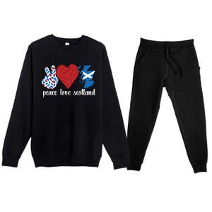 Love Scotland Proud Scottish Flag Scottish Roots Gift Premium Crewneck Sweatsuit Set