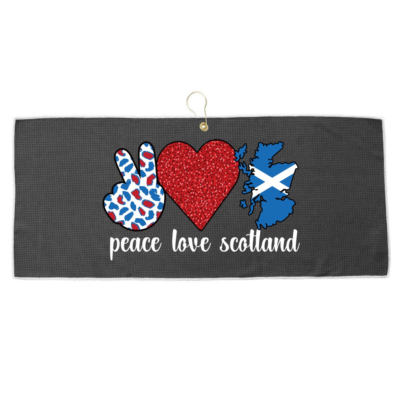 Love Scotland Proud Scottish Flag Scottish Roots Gift Large Microfiber Waffle Golf Towel