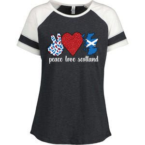 Love Scotland Proud Scottish Flag Scottish Roots Gift Enza Ladies Jersey Colorblock Tee