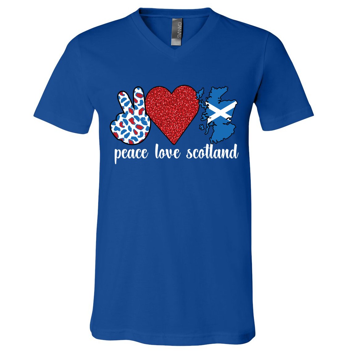 Love Scotland Proud Scottish Flag Scottish Roots Gift V-Neck T-Shirt